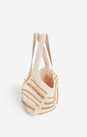 VANESSA BRUNO Raffiabag "Berlingot" off-white