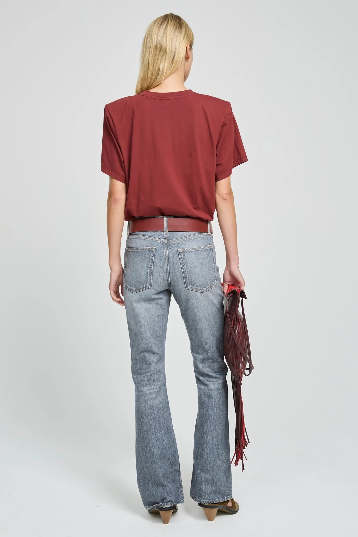 LAURENCE BRAS Flared Jeans "AMBRE" light grey