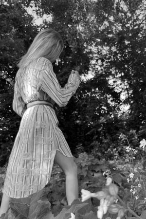 KARIEN BELLE Oversized Hemdshirt "POETRY" stripe