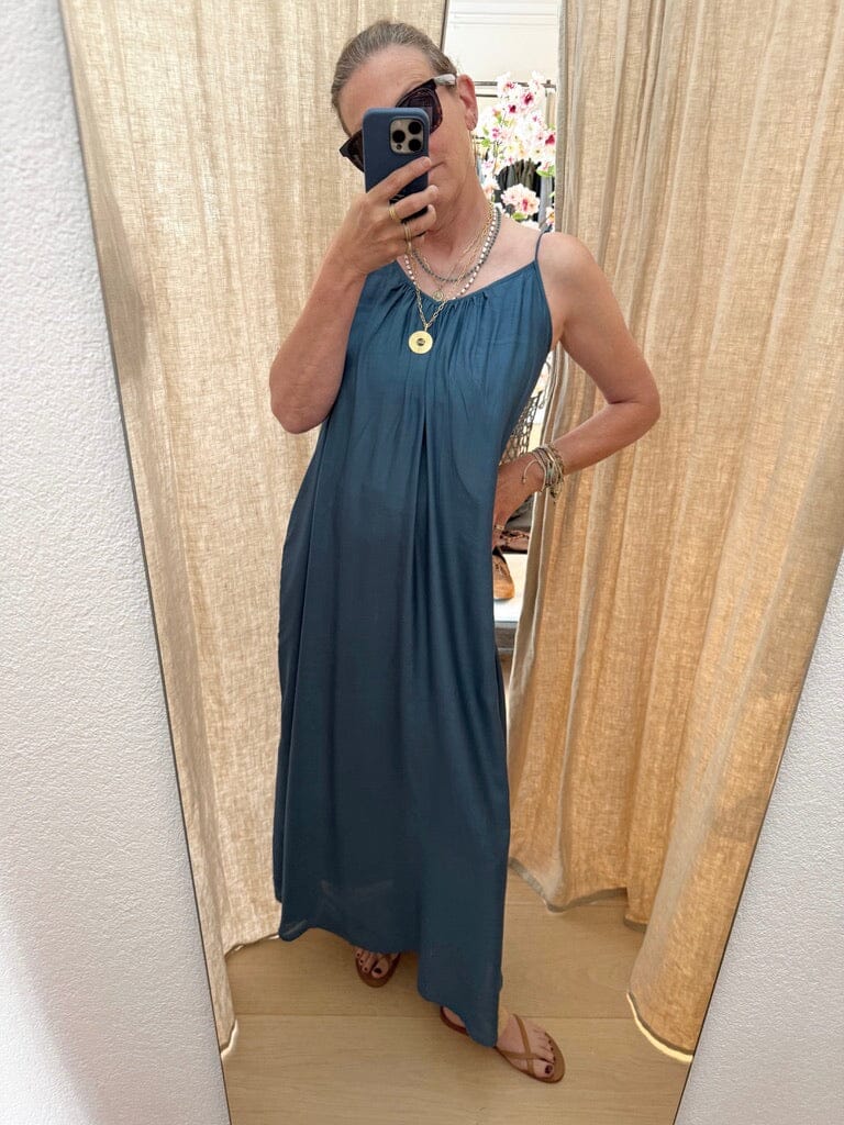 AYRE Trägerviscosekleid "LEXANE" denim