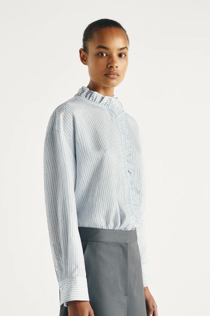 MASSCOB Viscose/Seiden Bluse "LUBNA" sea stripe