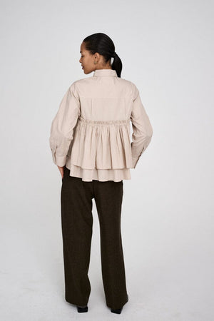 RABENS SALONER  Baumwollbluse "SHAKER" weiss