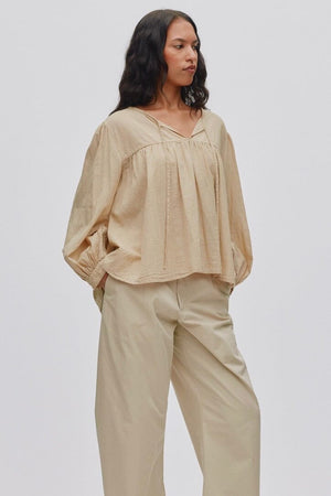 RABENS SALONER cotton blouse "EIKE" white