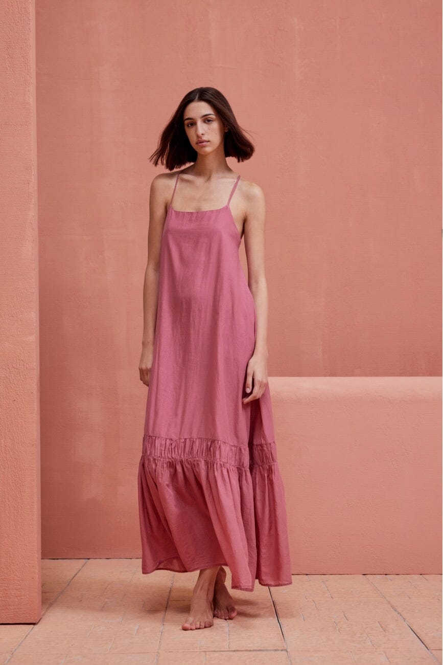 DEVOTION cotton dress "KARLA" rose wine (C)