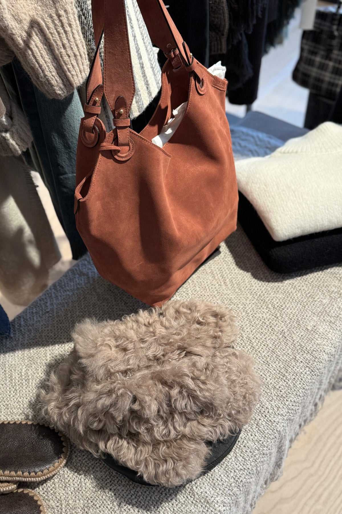 CALAJADE Leather shopper "MISU" L - black