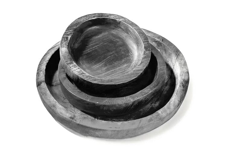 Gommaire Round Tray "ROUND" low small or medium fumé