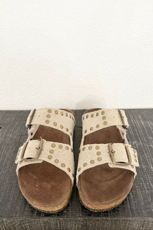 BOSABO Birkenstock "ISABEL" Leinen mit Messing Stoods