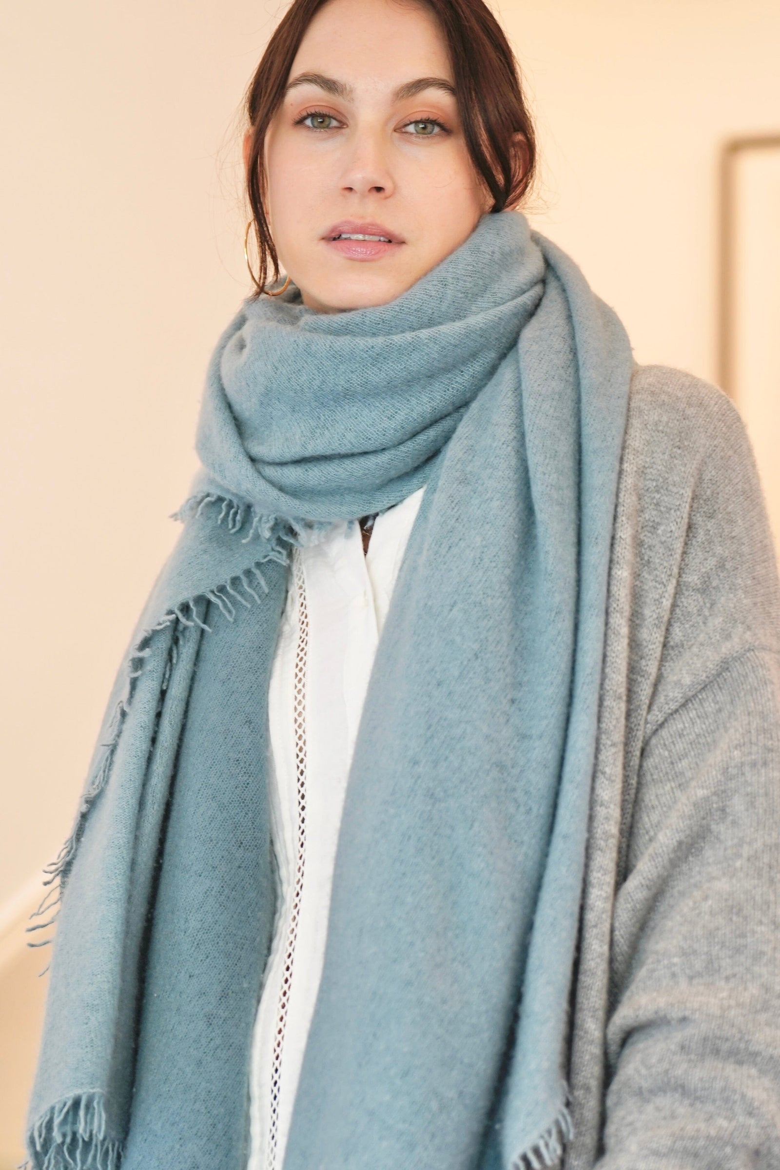 Choice by Réjane Rosenberger cashmere scarf gray méliert (MS-70027)