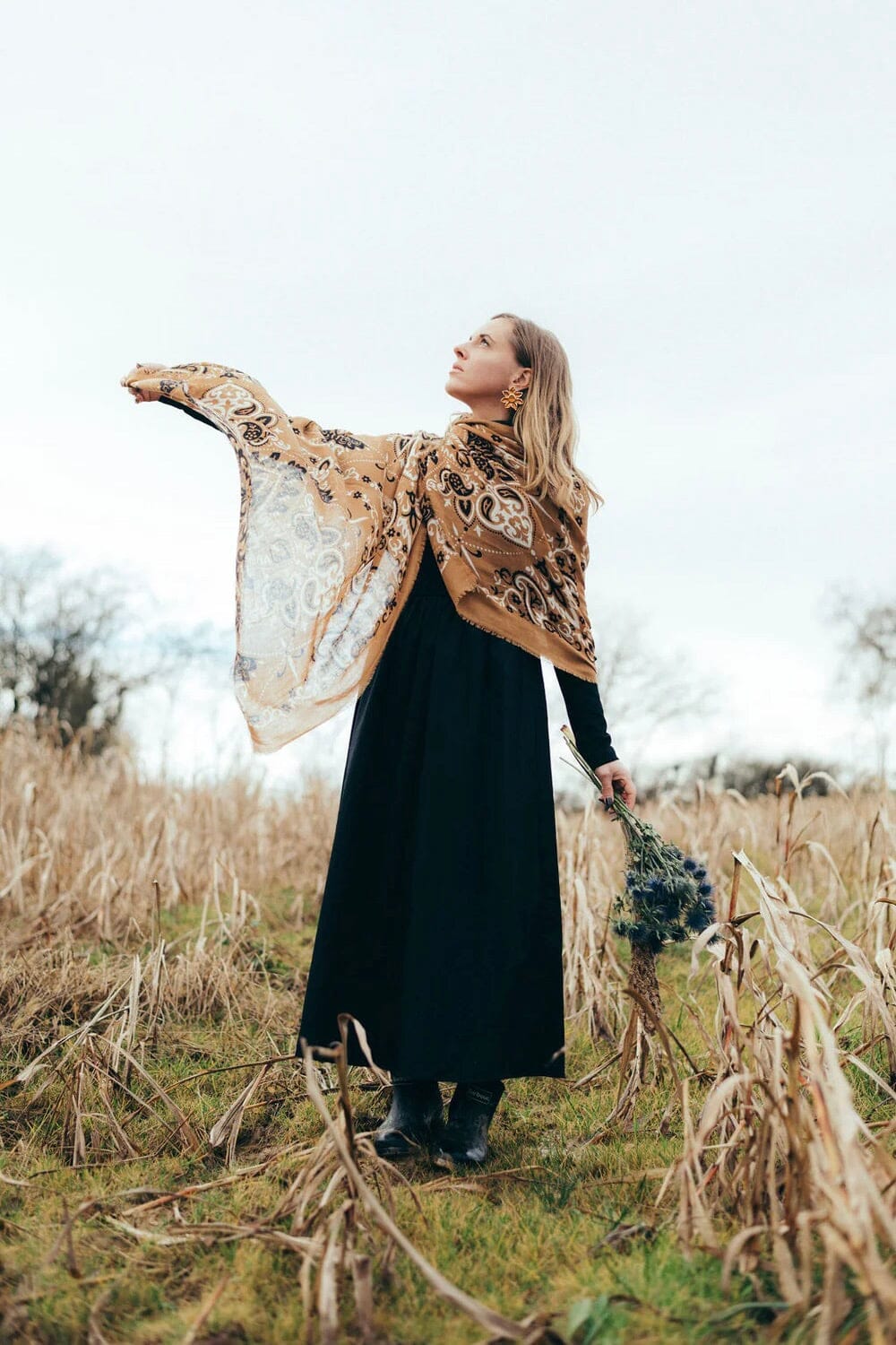 MAISON LECOMTE FLAMANT Wool/Cashmere "Cape" large camel