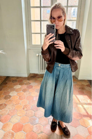 HAPPYHAUS  La Jupe "CULOTTE" blue washed