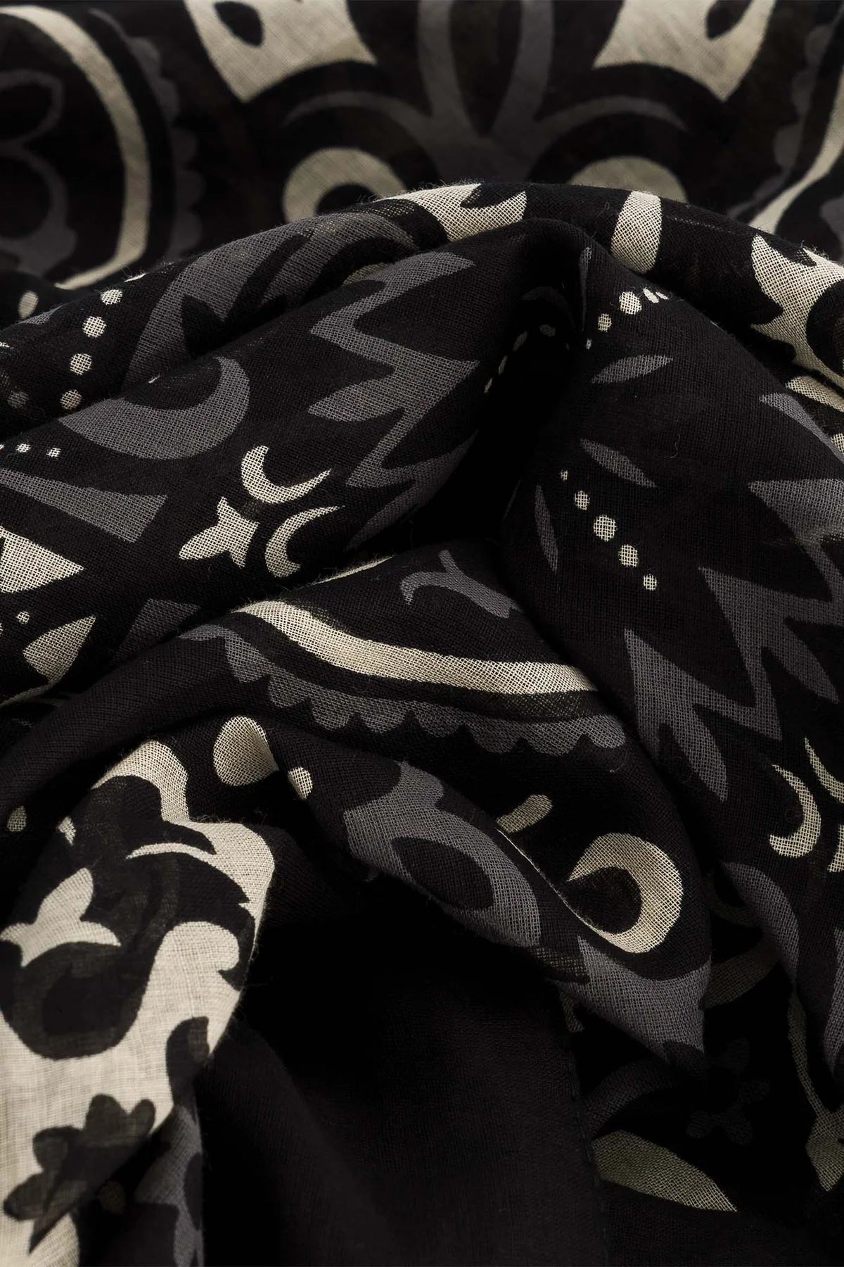 MAISON LECOMTE FLAMANT Baumwollschal "Bandana" black