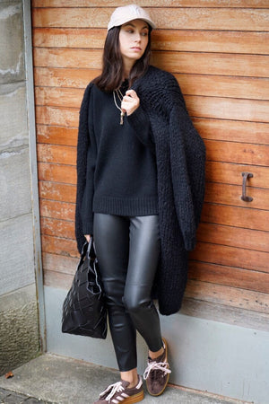 VIA MASINI Stretch - Lederleggings schwarz
