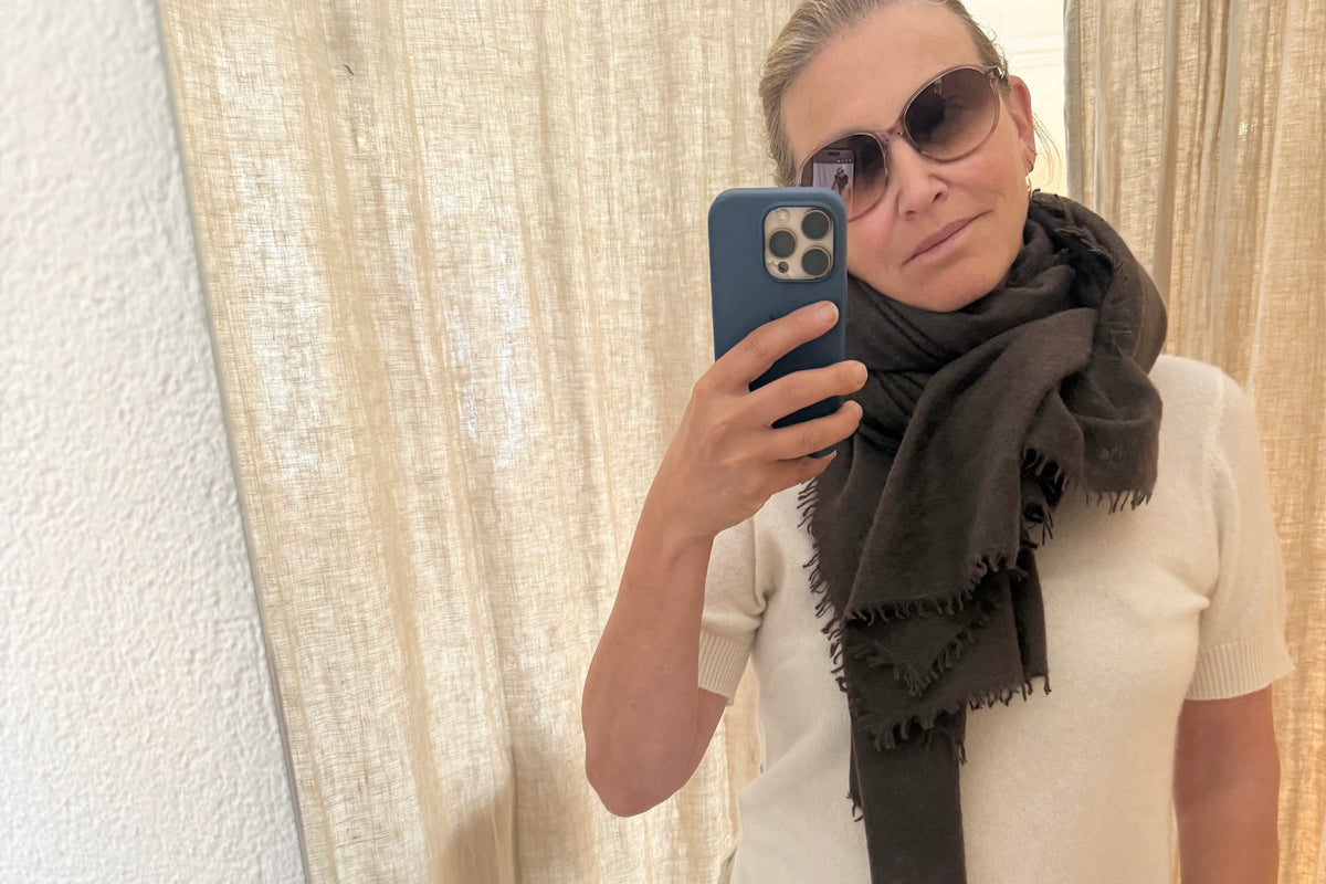 Choice by Réjane Rosenberger cashmere scarf gray méliert (MS-70027)
