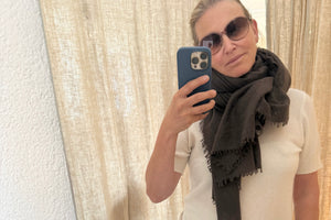 Choice by Réjane Rosenberger cashmere scarf gray méliert (MS-70027)