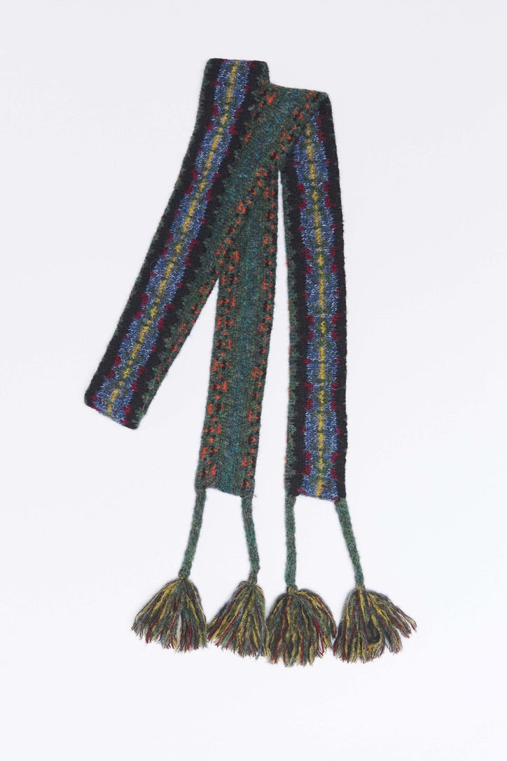ANTIK BATIK Dünner Schal "CAMPO" dark green
