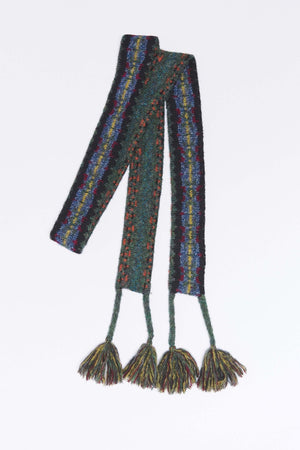 ANTIK BATIK Dünner Schal "CAMPO" dark green