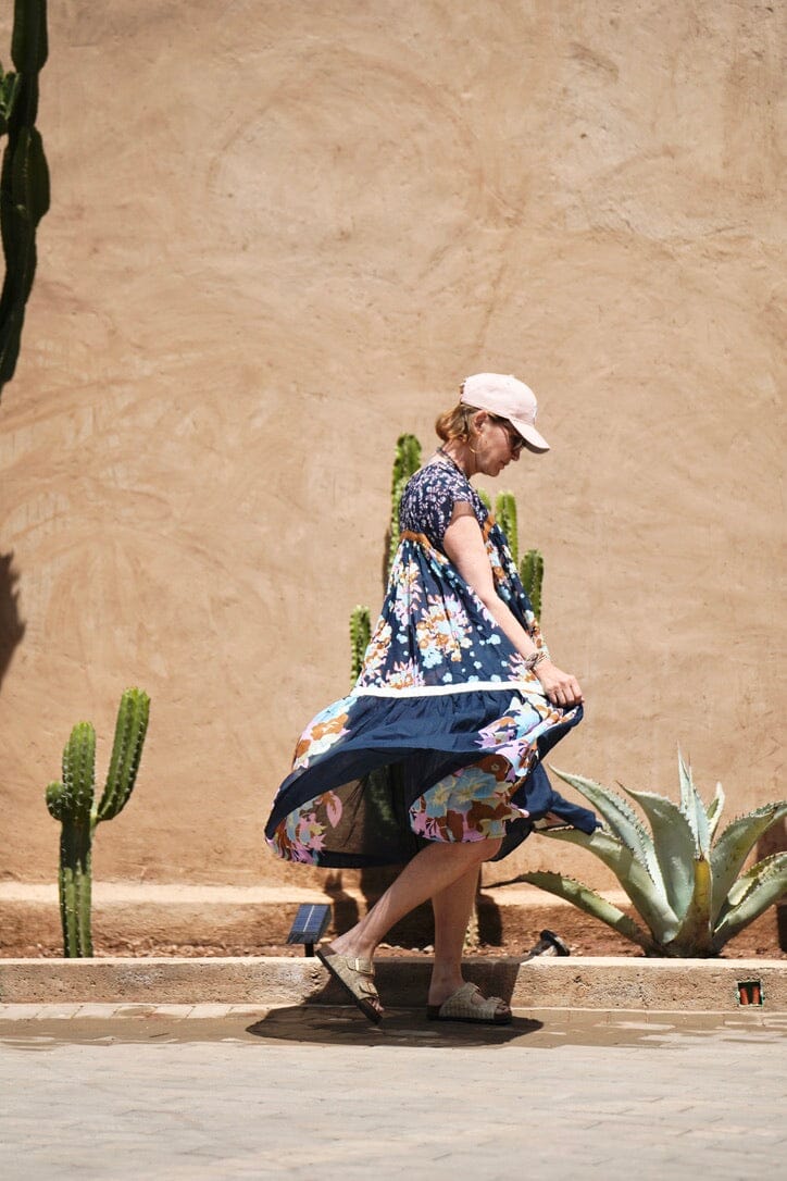 YVONNE S Wind dress "Flower" navy (C)