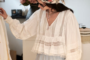 MES DEMOISELLES Baumwollbluse "MELODY" weiss