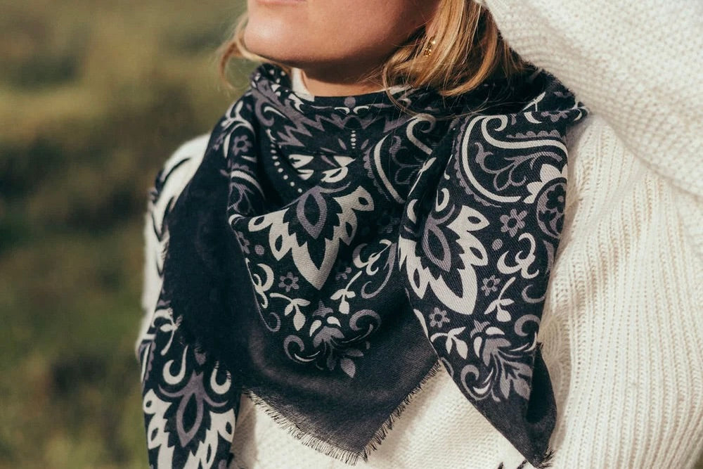 MAISON LECOMTE FLAMANT Wool/Cashmere "Scarf" black