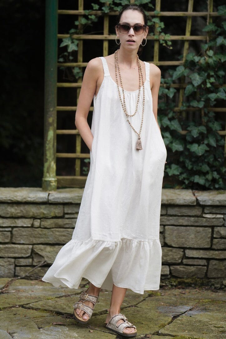 VELVET Leinenkleid "Arale’ off-white (C)