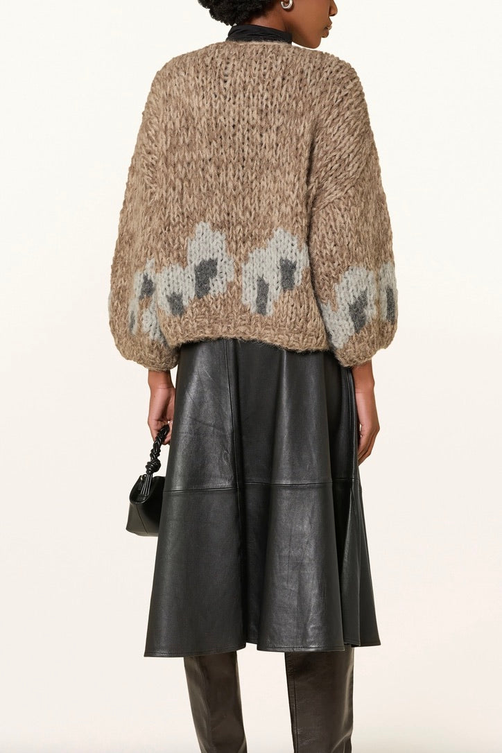 MAIAMI short sleeve cardigan "ALPACA" beige
