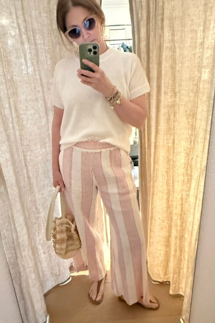 VIA MASINI  Baumwollhose "CONCHI" peonia