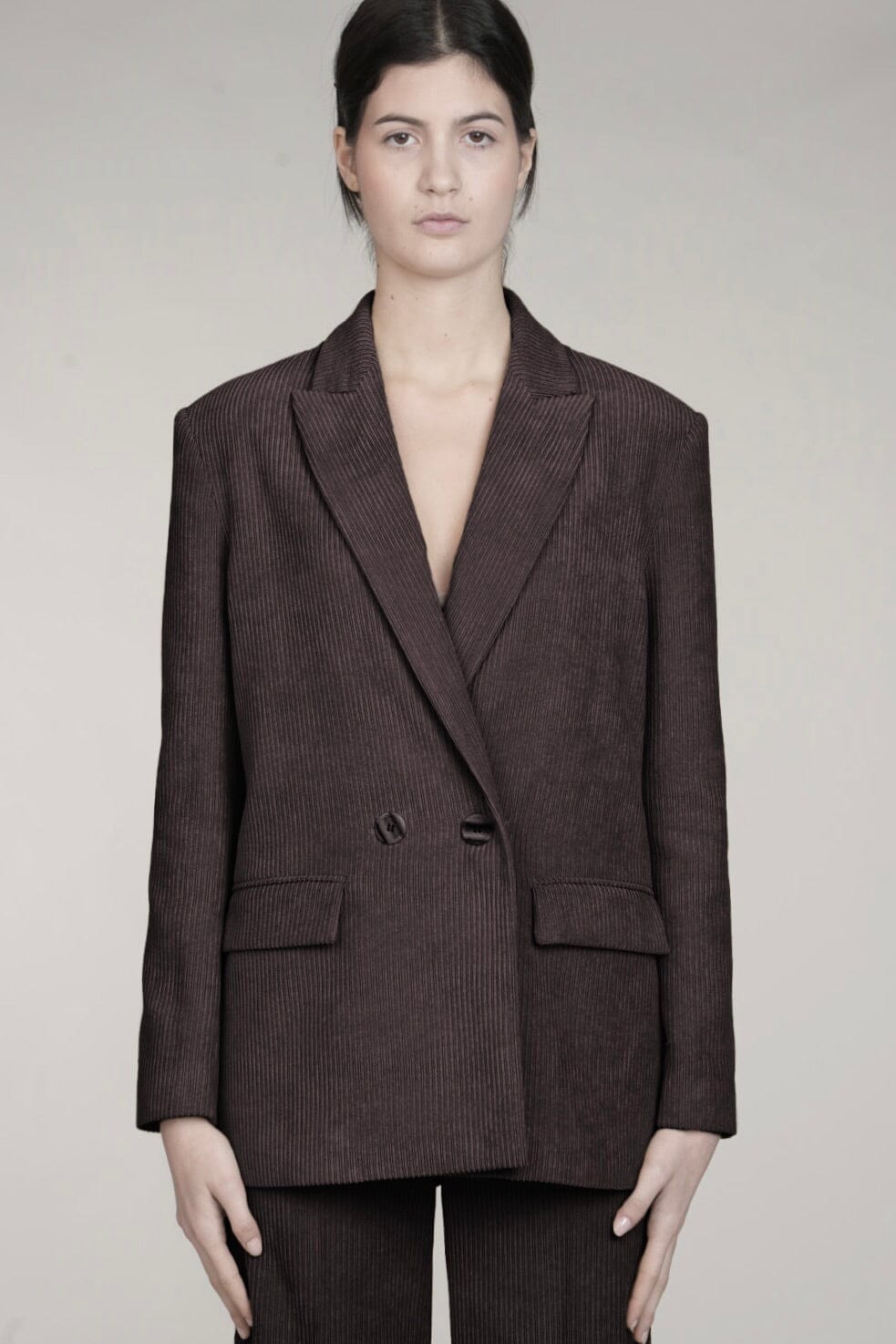 VIA MASINI Velour Cordjacke "MESA" chocolat