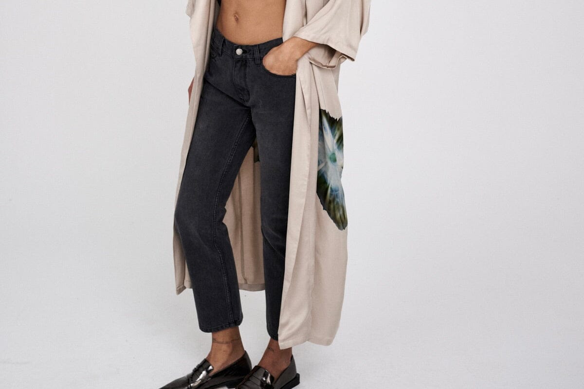 RABENS SALONER  Cropped Jeans "FINE" black wash