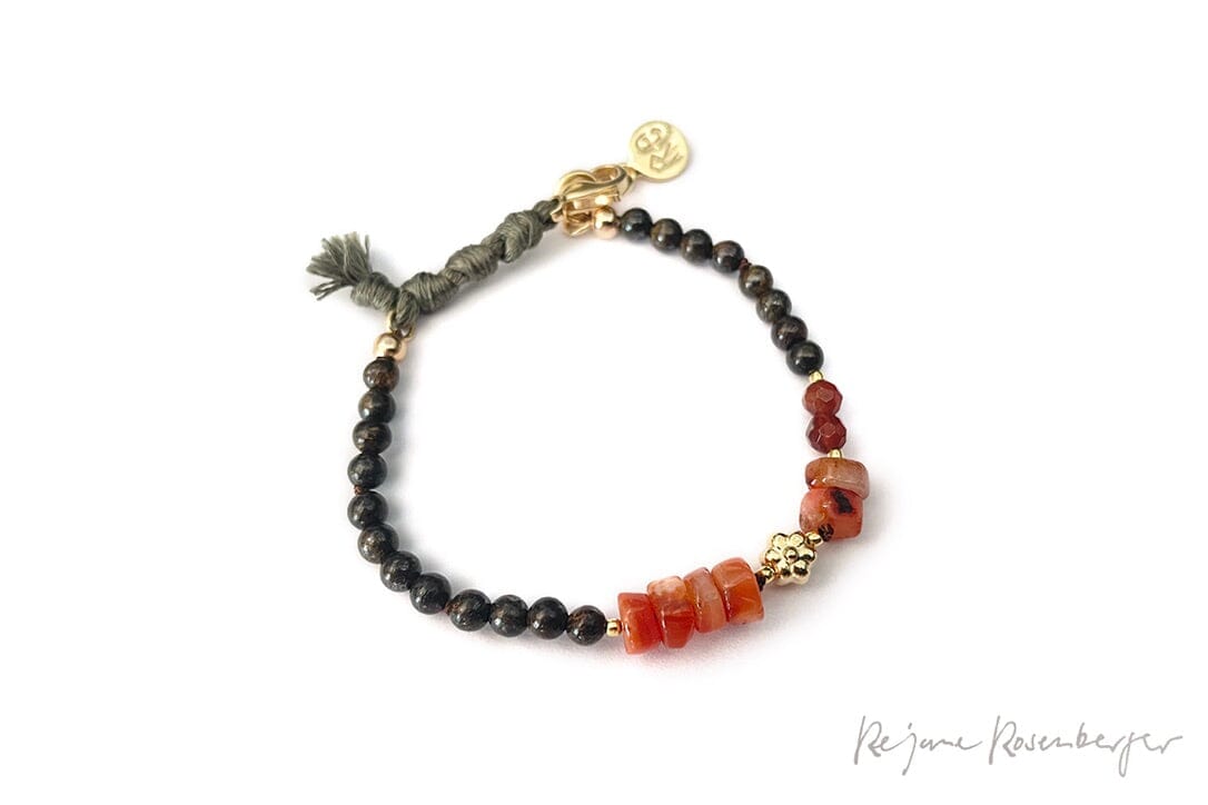 REJANE ROSENBERGER DESIGN Steinarmband "OLIN" mit Baumwolle