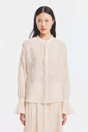 ANTIK BATIK Baumwollmixbluse "Marta" cream