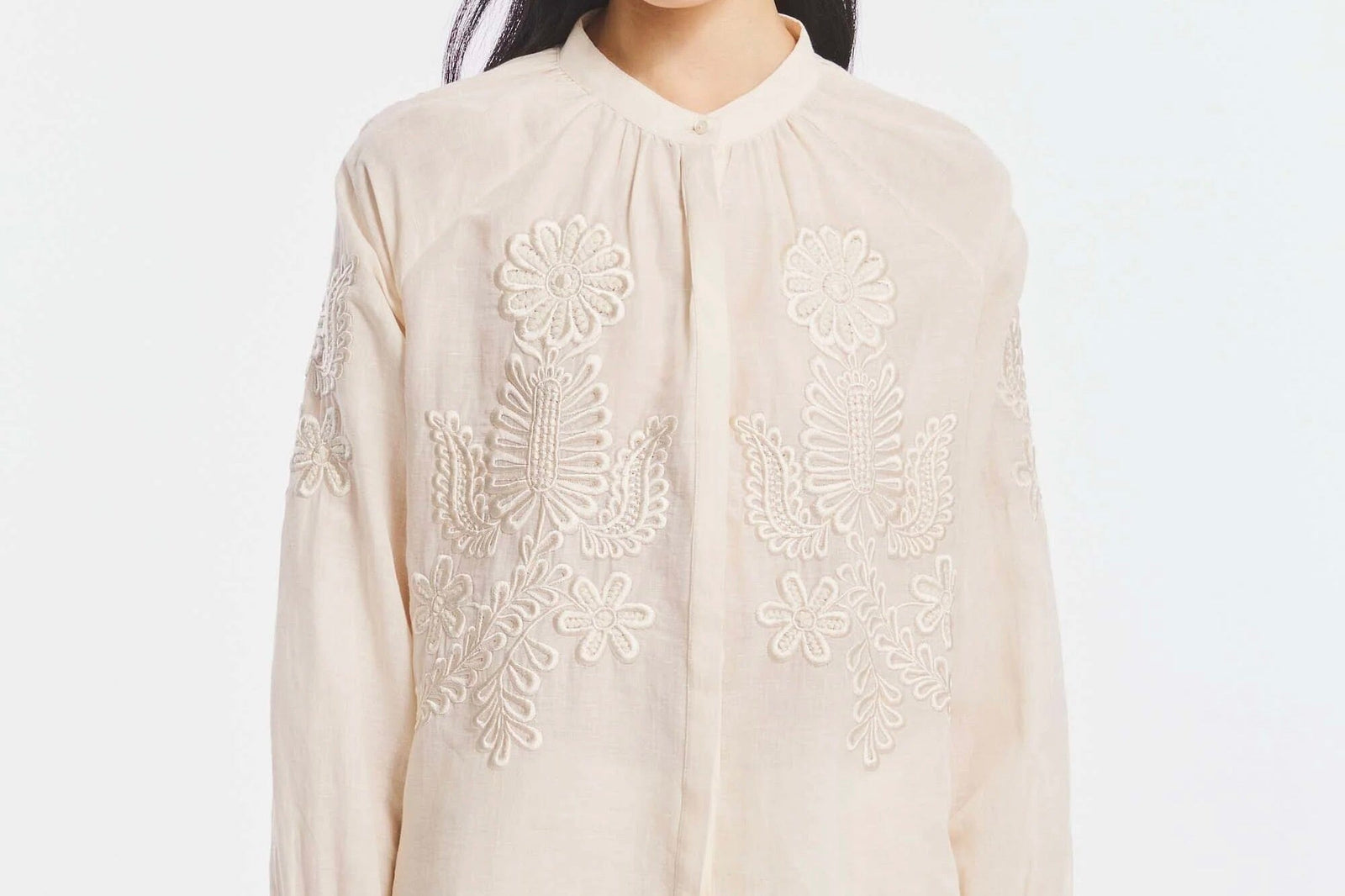 ANTIK BATIK Baumwollmixbluse "Marta" cream
