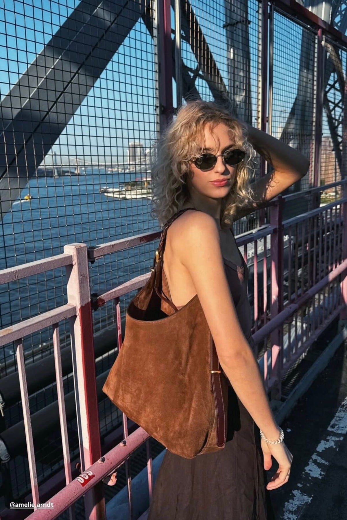 VANESSA BRUNO Wildledertasche "JESS" cognac