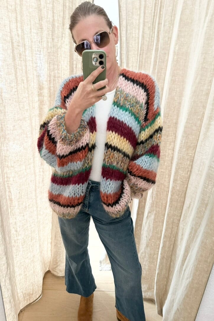 E WITH LOVE Handknit Jacke "MAYA" multi stripe