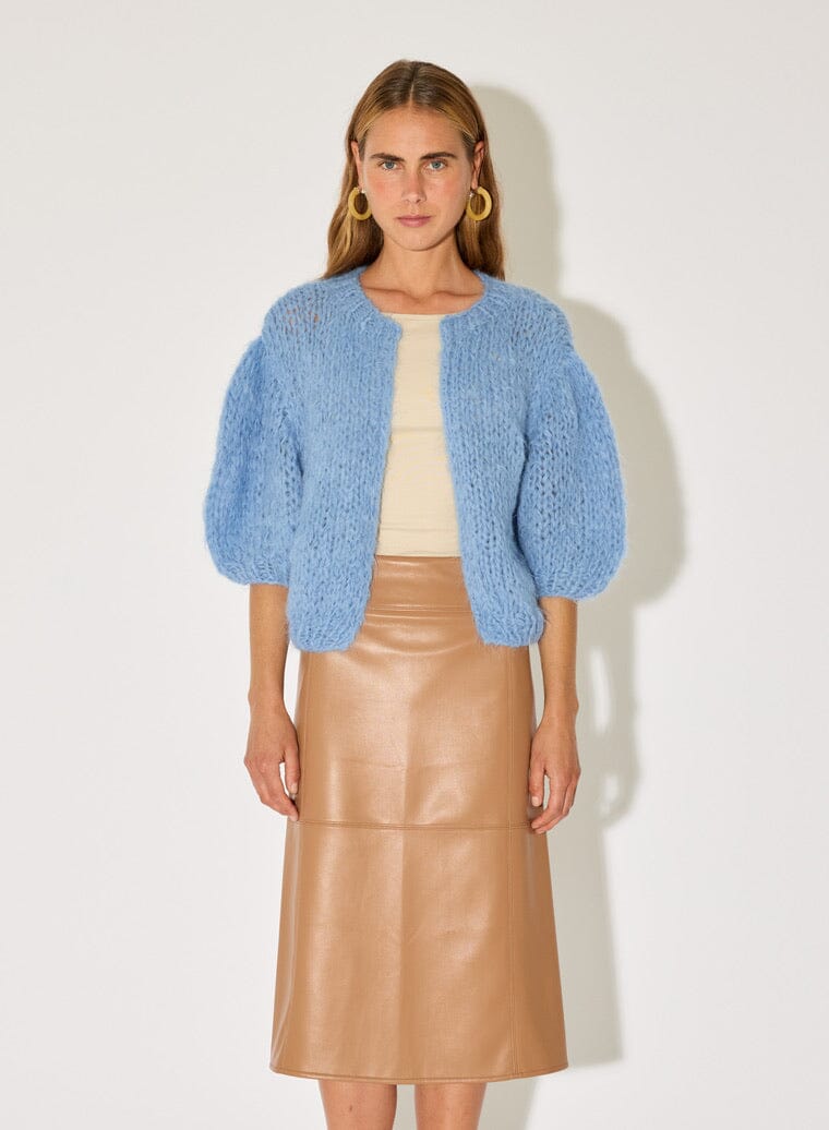 MAIAMI short sleeve cardigan "ALPACA" beige