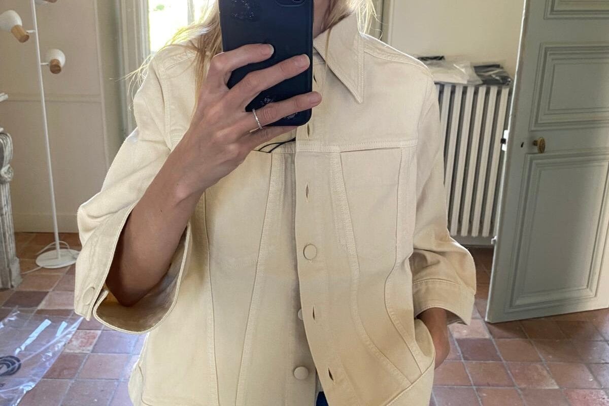 HAPPY HOUSE die Jeansjacke "KIMONO" crème