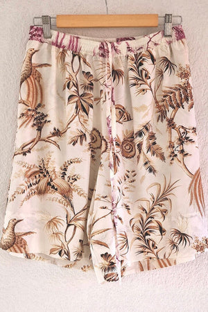 CLARAMONTE Seidenshorts "Nina" sand/flower
