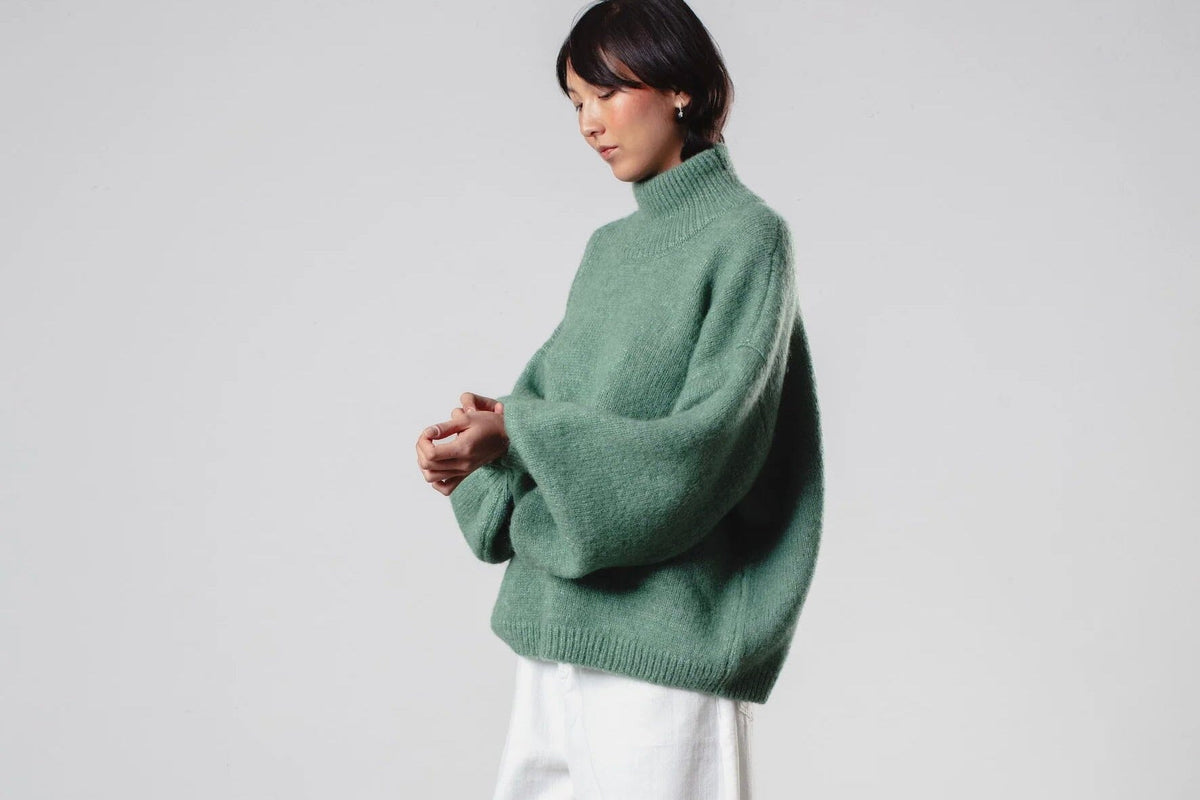 I LOVE MR MITTENS Chunky Wool "NAOMI" Sweater sage