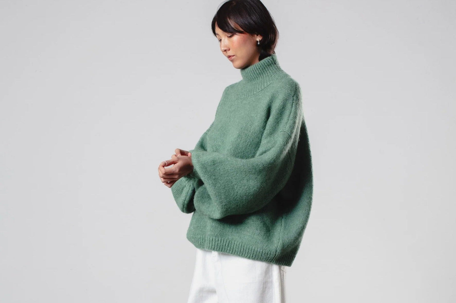 I LOVE MR MITTENS Chunky Wool "NAOMI" Sweater sage