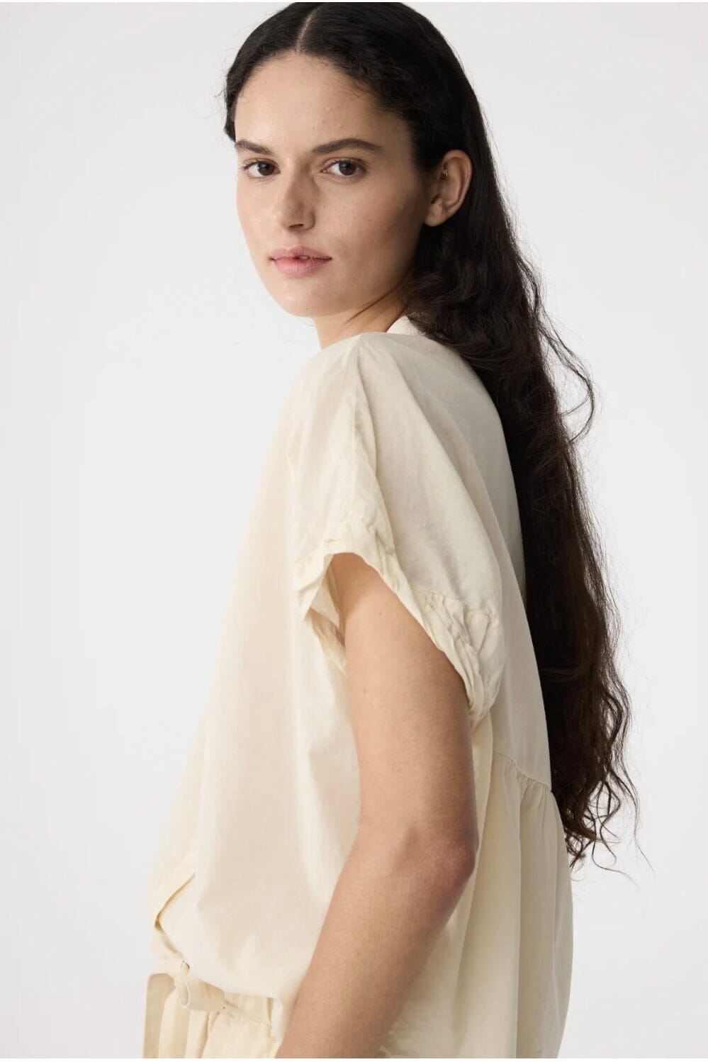 KNIT TED Baumwollbluse "LOTUS" ivory