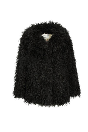 OAKWOOD Fake Fur Jacket "KIWI" schwarz