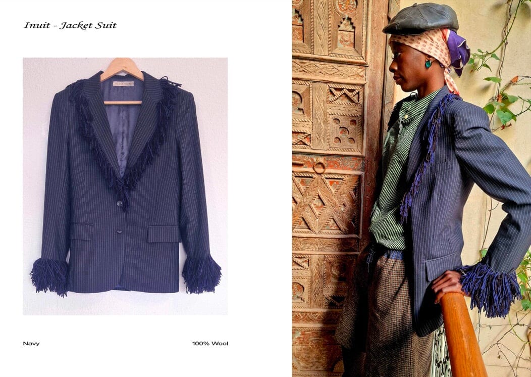 CLARAMONTE Blazer tailliert "INUIT" navy stripe