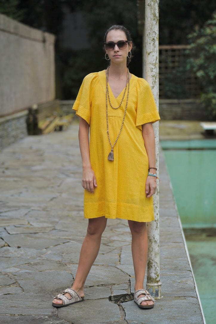 STELLA FOREST Baumwollkleid "OPHELIA" gelb