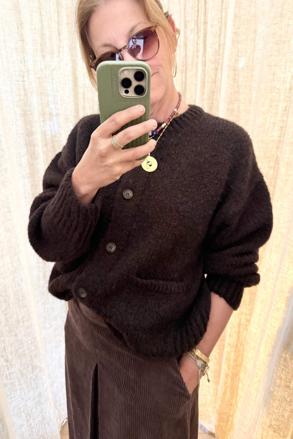 KNIT TED Kuschel Strickjacke "BILLY" chocolat