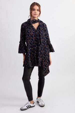 YVONNE S Angelica Blouse "Viola Repeat" midnight