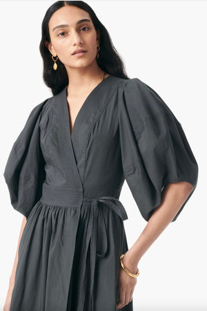 VANESSA BRUNO Baumwollblend- Midikleid "GELYANE" orage