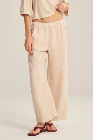 VELVET linen trousers "GINI05" shadow