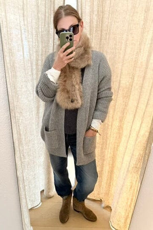 Choice by Réjane Rosenberger Wool/Cashmere Cardigan "GLORIA" grau méliert