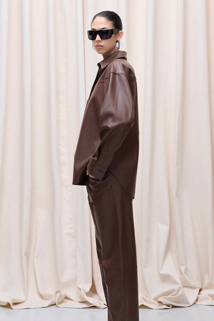 HAIKURE Lederhemd oder Jacke "BELTY" choco