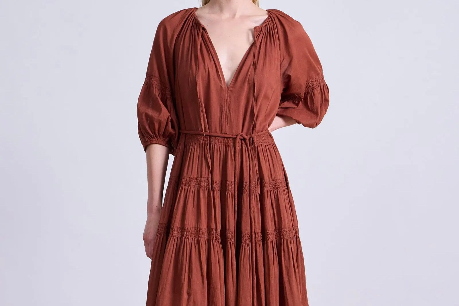 APIECE APART Maxikleid "Santa Cecilia" smoked paprika