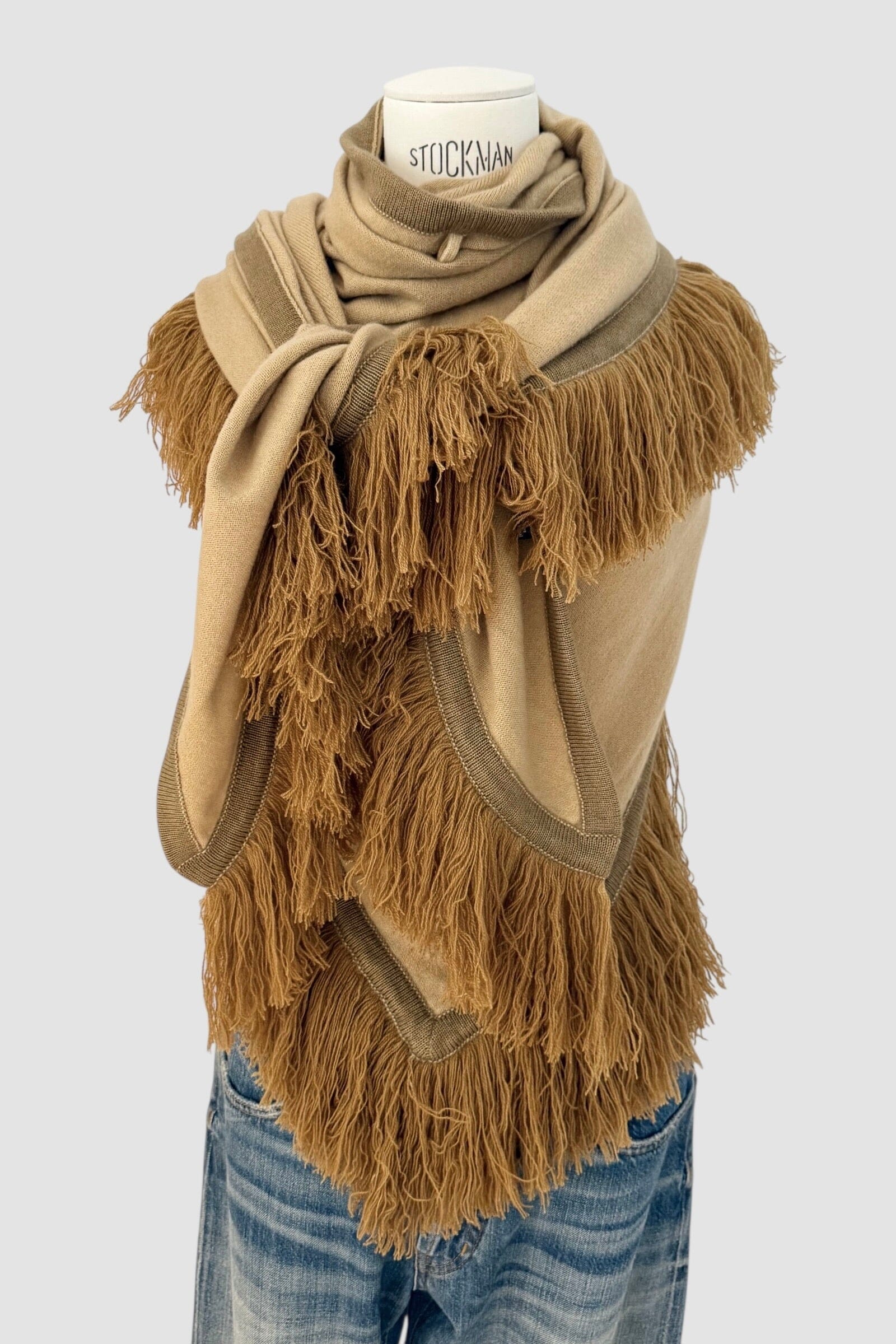 Choice by Réjane Rosenberger Cashmere Poncho multi camel